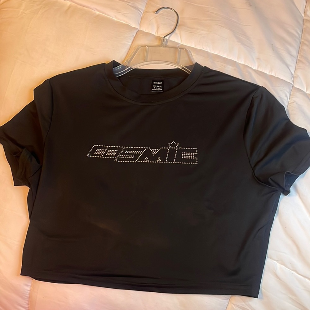 Large Black crop top